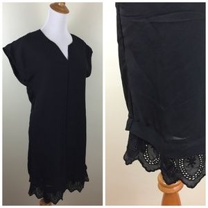 MADEWELL Scallop Lace Hem Flutter Loose Fit Dress